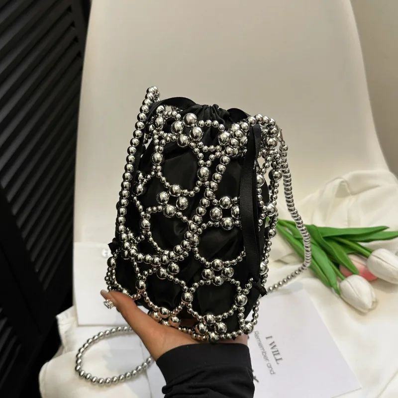 Luxury Bags On Sales - Kralen witte emmer schouder- en crossbodytassen