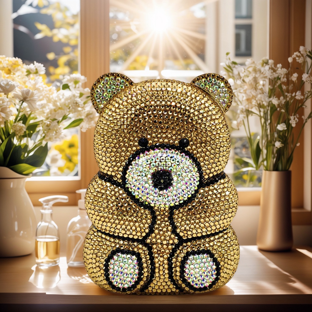 Luxury Bags Cute - Schattige beer strass avondtas dames luxe