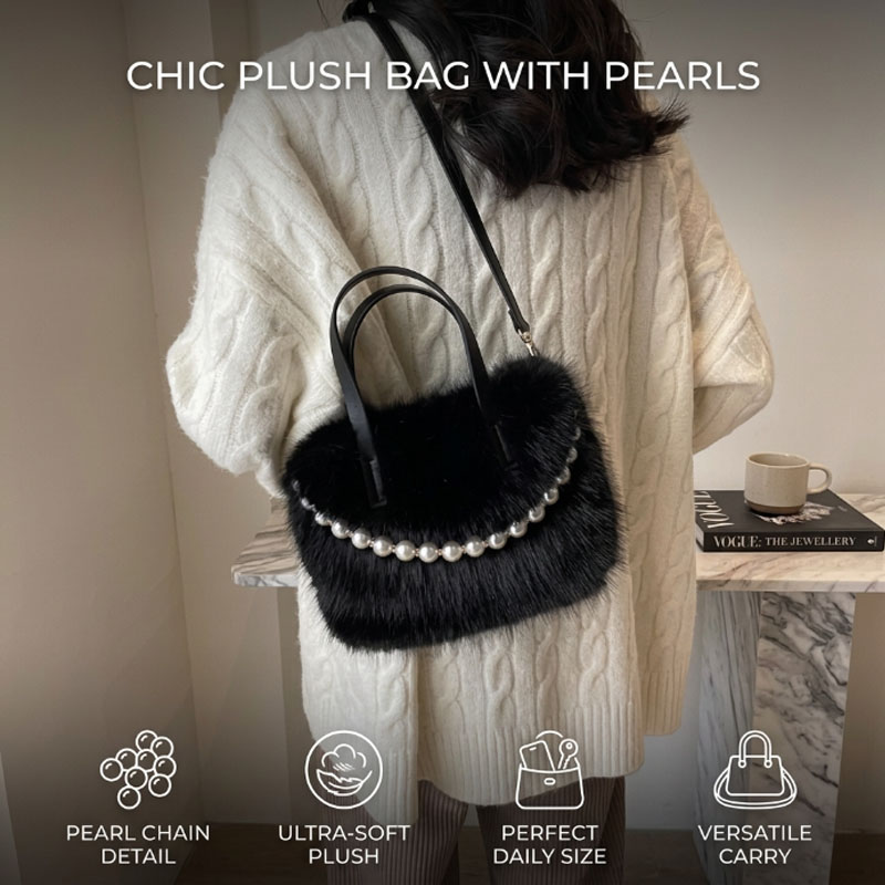 Luxury Bags Cute - Luxe Pluche Kunstbont Mini Vierkante Schoudertas