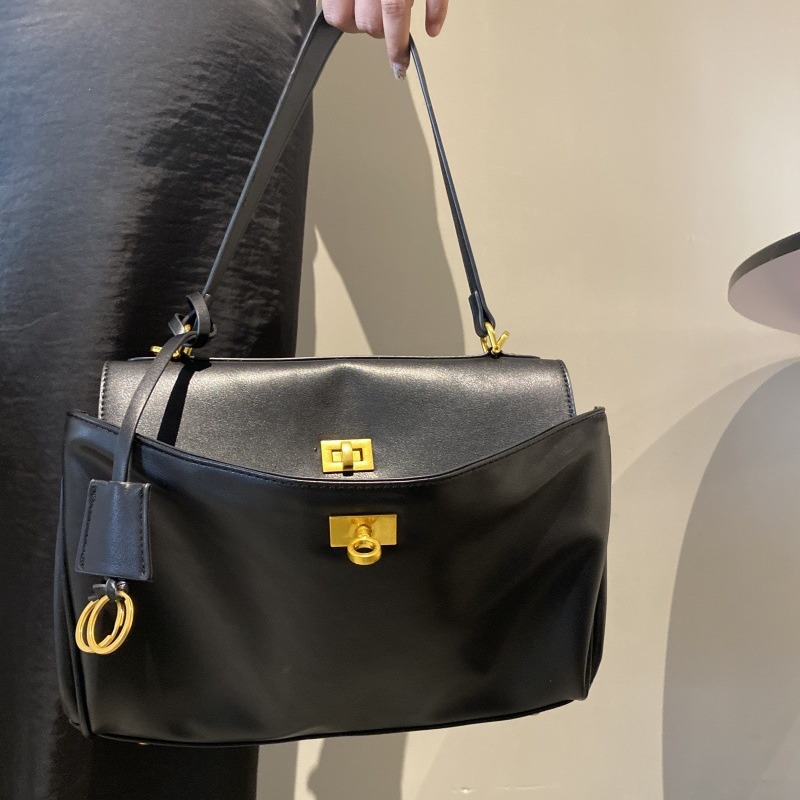 Luxury Bags Tote - Dames handtas van gespleten koeienleer, grote
