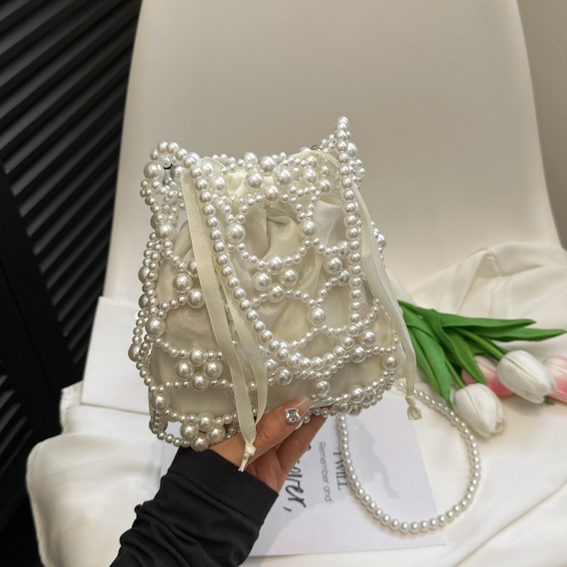 Witte kralen emmer schouder- e - Luxury Bags On Sales recensie en prijs